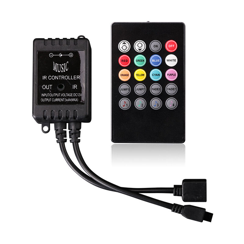 Aougo - 20 Tasten Streifen ir led rgb Musik Controller Controller für led Streifen 5M smd 3528/5050 dc 12V led Lichtleiste