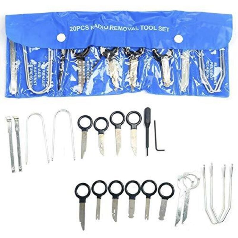 20-teiliges Universal-Autoradio-Entfernungswerkzeug, Autoradio-Entfernungsset für Mercedes-Benz BMW VW Audi