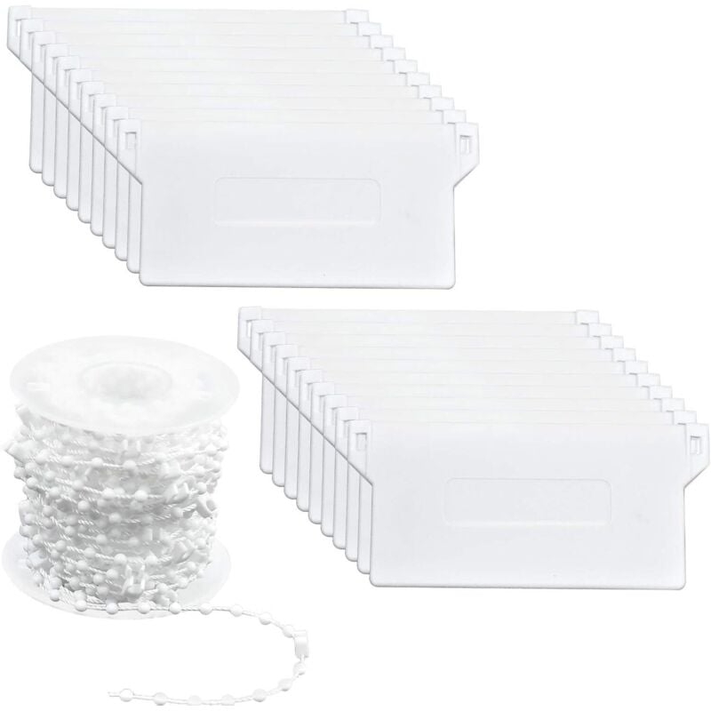 20-teiliges Vertikalvorhang-Zubehör-Set, Jalousie-Set, 10 m untere Kette, unteres Flächenvorhang-Zubehör