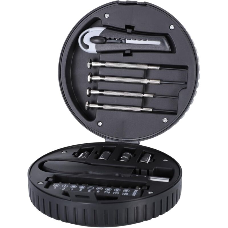 20-teiliges Werkzeugset für die Heimreparatur, Werkzeugkasten in Radform, organisiertes Werkzeugset für Mechaniker und Projekte