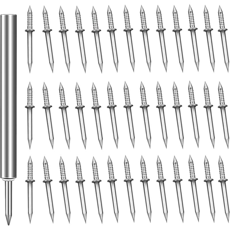200 Stück Doppelköpfige Nägel, Nahtloser Nagel mit Doppelköpfigem Sockelfaden Ohne Spuren Doppelkopf Sockelleisten Nägel Unsichtbare