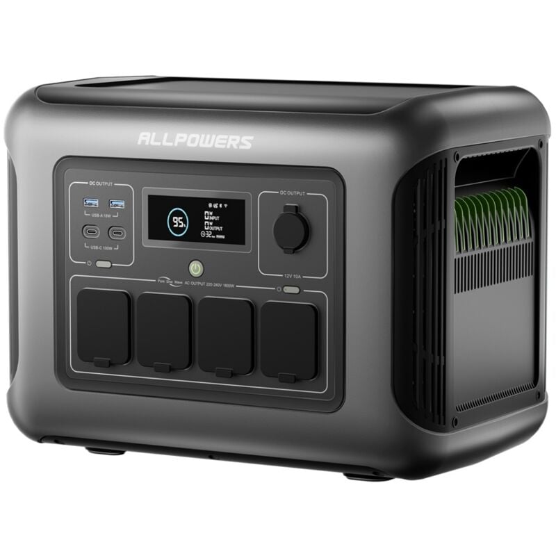 2025 Neu) Allpowers R1500 lite Tragbare Powerstation, 1056Wh lfp Batterie Backup mit 4x1600W ac Ausgäng, Schnellladung von 0-80% in 40 Mins