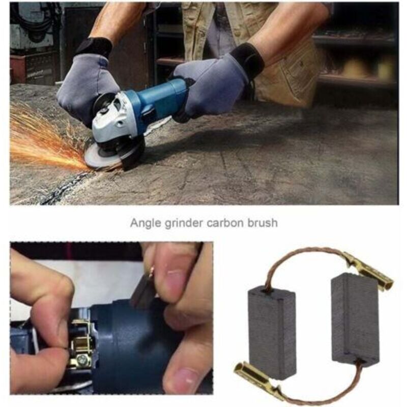 20 Stück Kohlebürsten für Winkelschleifer, kompatibel mit Bosch, Ersatzteil, Reparatur, Elektrowerkzeug, Ersatzteil, 15 x 8 x 5 mm