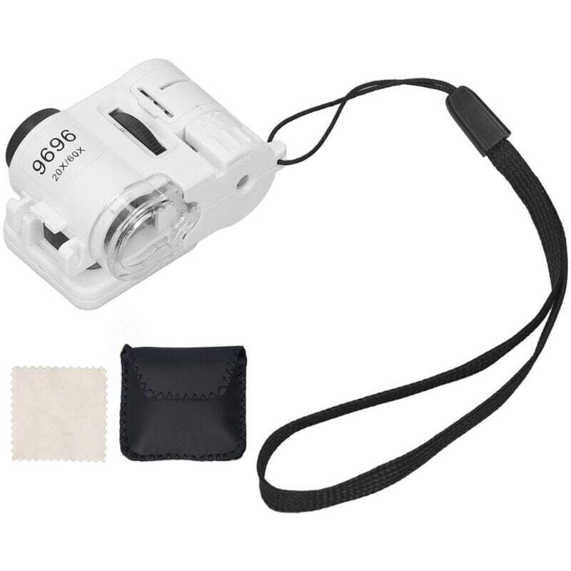 20X 60X Faltbare tragbare LED-Lupe mit klarer Sicht, Mehrzweck-Mini-Taschenlupe für Münzen, Briefmarken, Karteninspektion, DUBUNS