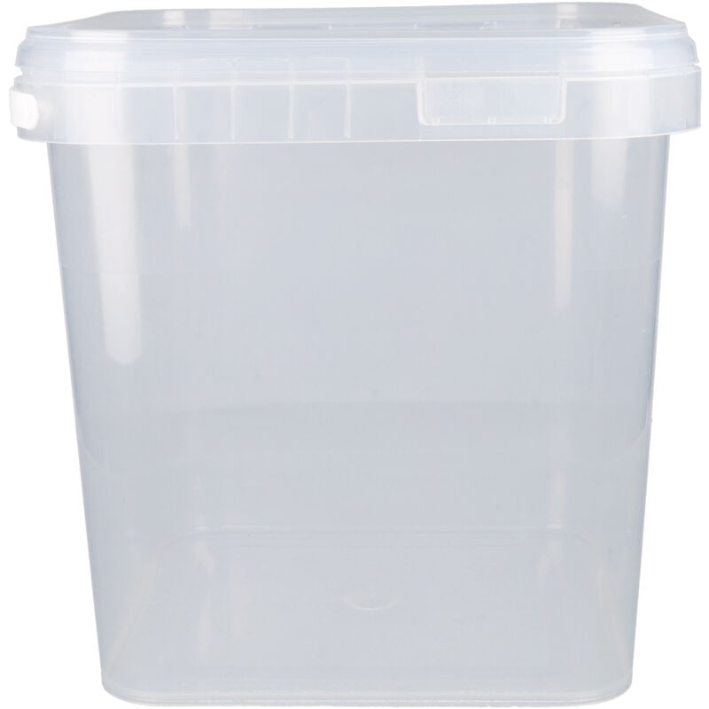 Fixedbyu - 5x Kunststoffeimer mit Deckel, pp, eckig, transparent 5,4 l