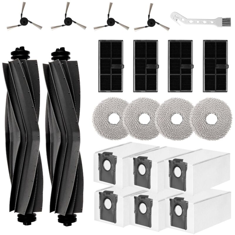 21 Stück Zubehör kompatibel mit Dreame L40 Ultra/X40 Ultra Complete/X40 Master/MOVA P50 Pro Ultra Saugroboter Ersatzteile Zubehörset Hauptbürste