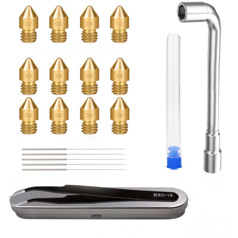 21-teiliges Werkzeugset für 3D-Druckerzubehör, Düsenabstands-Reinigungsnadel, Sechskantschlüssel