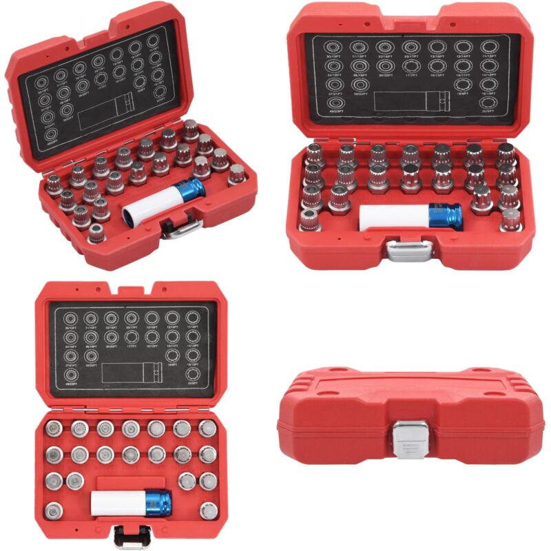 21-tlg. Felgenschloss-Demontagewerkzeug-Set für bmw - bmw Felgen - Felgenschloss Demontieren - Radsicherung Werkzeug - Chrom-Molybdän Stahl