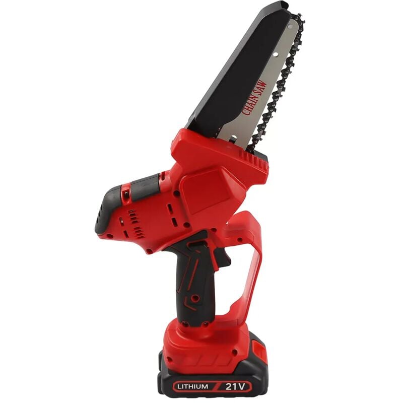 21 V 6 Zoll Akku-Kettensäge mit 2 x 1500 mAh Akkus, Akku-Elektro-Kettensäge, tragbare Elektro-Kettensäge zum Holzfällen und Beschneiden