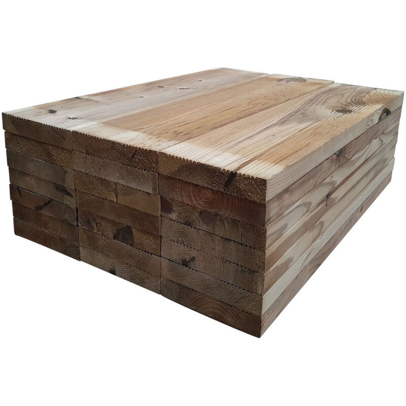 21er Set Terrassendielen 60cm (1,83m²) 27x145mm KDI Geriffelt-Glatt