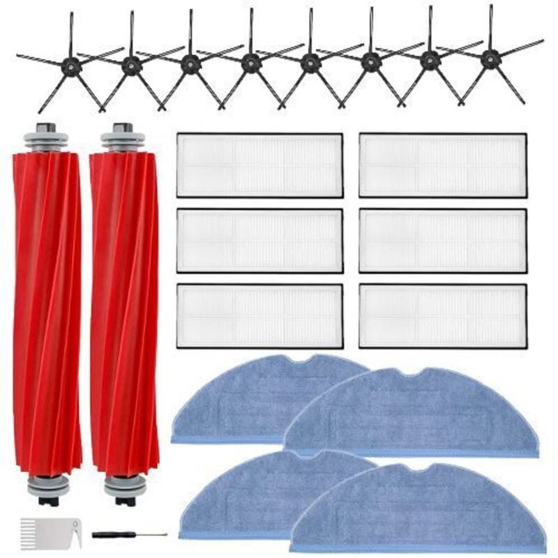 22 Ersatzteile für S7 S7+ S7 MaxV, S7 MaxV Plus T7S T7 plus T7S plus Roboterstaubsauger, 2 rotierende Bürsten, 6 Filter, 8 Seitenbürsten, 4