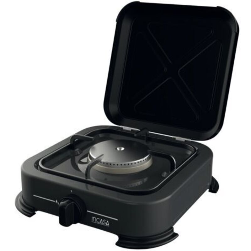 2,2 kW Gaskocher – 1-flammig – Für Camping – G1/2-Innengewindeanschluss – 30 mbar Druck – Abmessungen: 27,5 x 27,5 x 10 cm