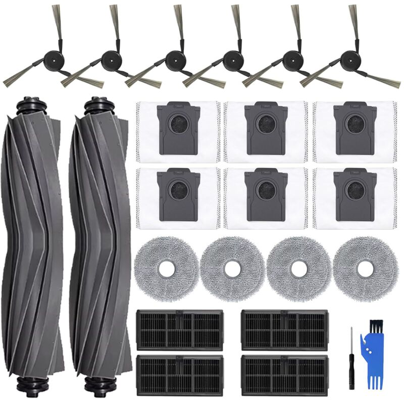 22-teiliges Zubehörset für Mova P50 Pro Ultra/P50 Pro, für Dreame X40 Ultra Complete/L40 Ultra, 2 Hauptbürsten, 4 Wischtücher, 4 Filter, 6