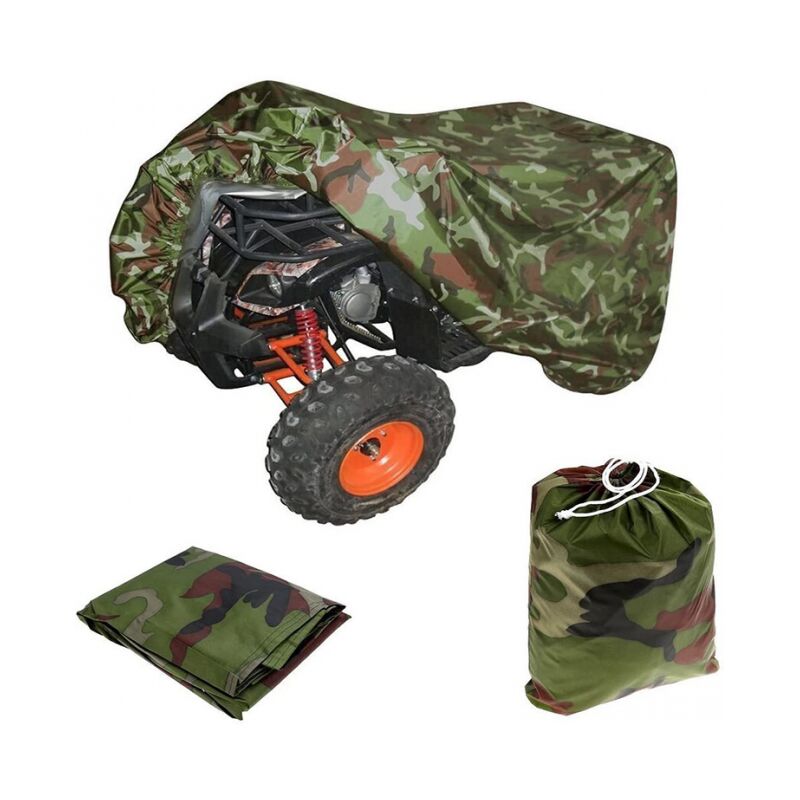 210 × 120 × 115 cm Outdoor-Schutzplane für atv, Motorrad, Quad, wasserdichte Anti-UV-Tarnung, ATV-Quad-Abdeckung, schwere Elektrofahrrad-Abdeckung