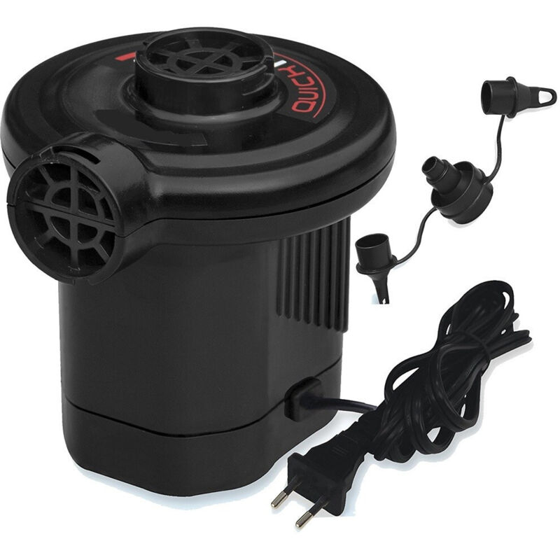 Trade Shop - TRAGBARE ELEKTRISCHE LUFTPUMPE 220V PUMPE 3 REDUZIERSTÜCKE FÜR SCHLAUCHBOOTE -