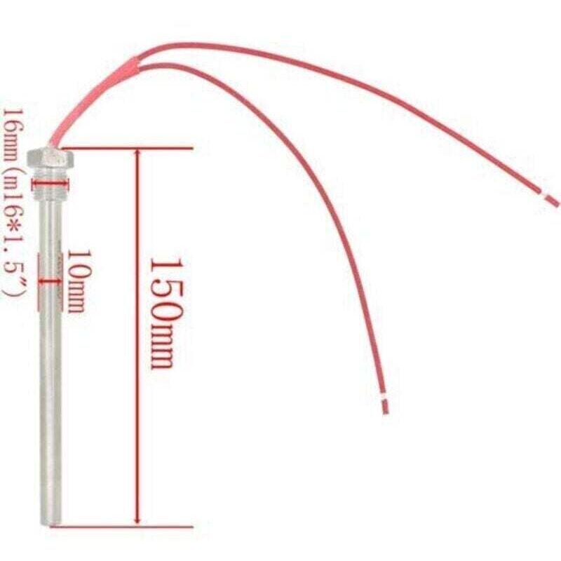 220V 300W 350W Zündkerzen für Pelletöfen - Durchmesser 10mm - Länge 140 150 170mm (Gewinde M16x1,5mm, Länge 150mm 300W)
