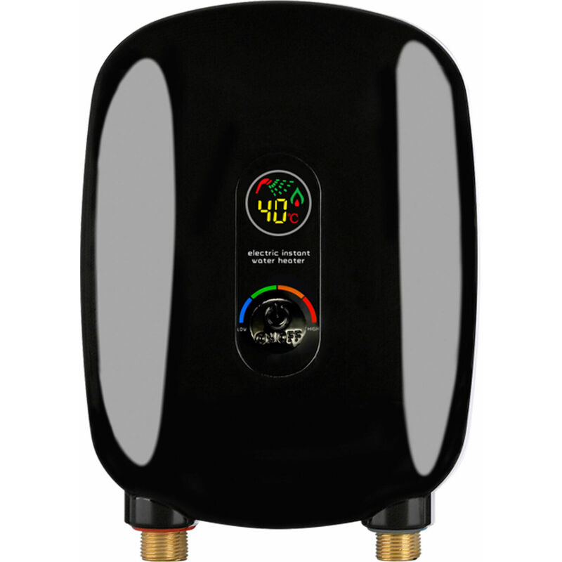 220v Durchlauferhitzer Warmwasserspeicher Warmwasserbereiter Tankless Sofortiger Durchlauferhitzer 6500W (Schwarz Drehknopf)