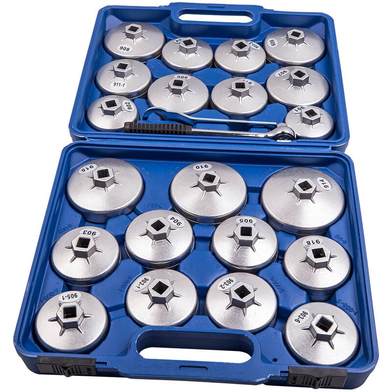 Ölfilterkappen Set Ölfilterschlüssel Satz 23tlg Alu Set für Audi BMW VW Benzlfilterkappen Set lfilterschlüssel Satz 23tlg Alu Set for Audi BMW VW Benz