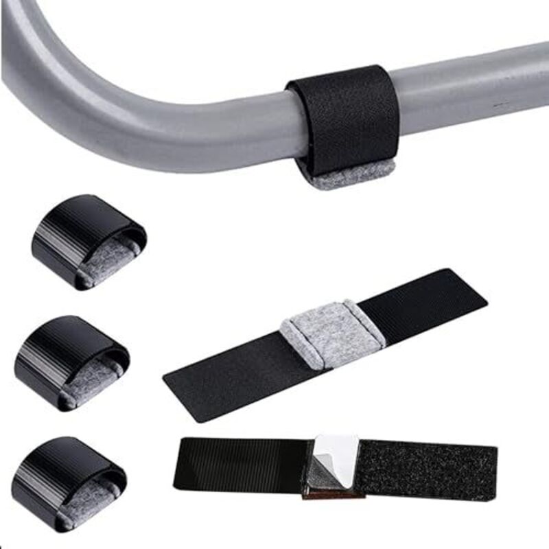 24 Stück Bodenschoner für Stühle mit Schienen, Filzgleiter Selbstklebend für Stühle, Stuhlbeinschoner mit Klettverschluss