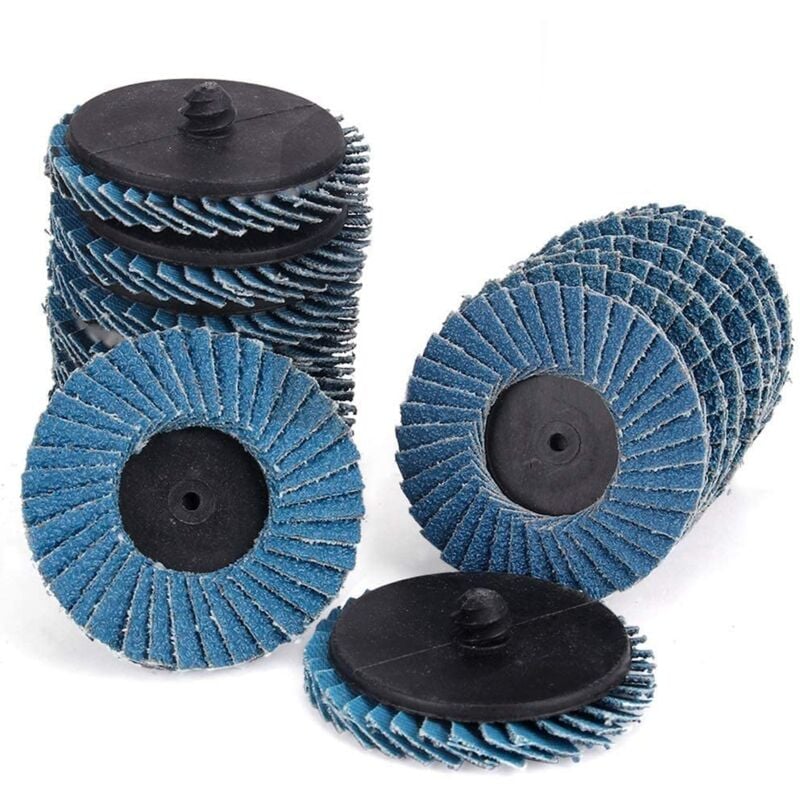 Memkey - 24 Stück Flip-Pfannen, 2 Zoll T27 Zirkonia-Aluminiumoxid-Flach-Flip-Pfannen inklusive 40 Körnungen