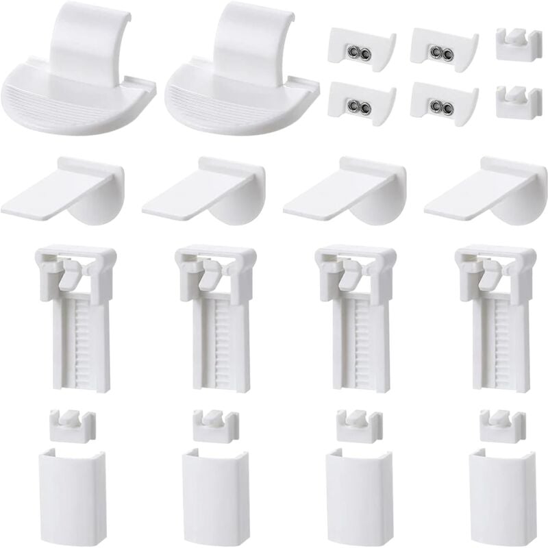 24 Stück in 4 Gruppen Rabatt Gardinenzubehör, Plissee Gardinen Montagezubehör