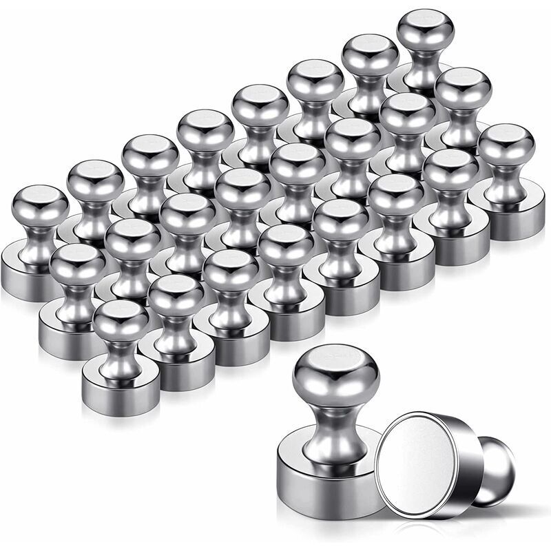 24 Stück MetallmagneteStarke 12x16mm Edelstahl-Kühlschrankmagnete für Pinnwände, Kühlschränke usw. – mit Aufbewahrungsbox