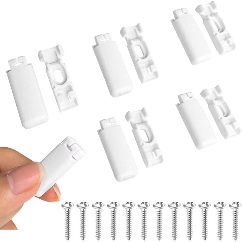 24 Stück Plissee Ersatzteile Klemmträger, Spannschuhe Für Plissees, Halterung Für Klebeträger Und Stick und Fix Frontplatten, Plissee Zum Kleben Ohne