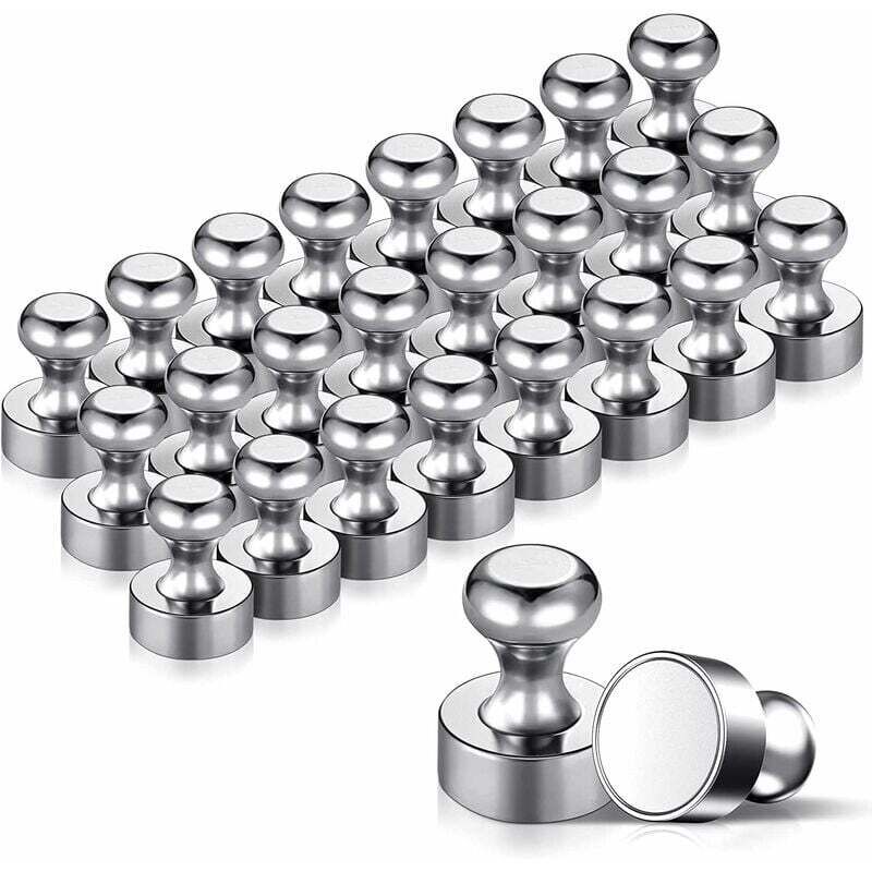 24 Stück starke Metallmagnete, 12 x 16 mm – Magnete aus rostfreiem Stahl, Magnete für Kühlschränke, Kühlschränke usw. – mit Aufbewahrungsbox