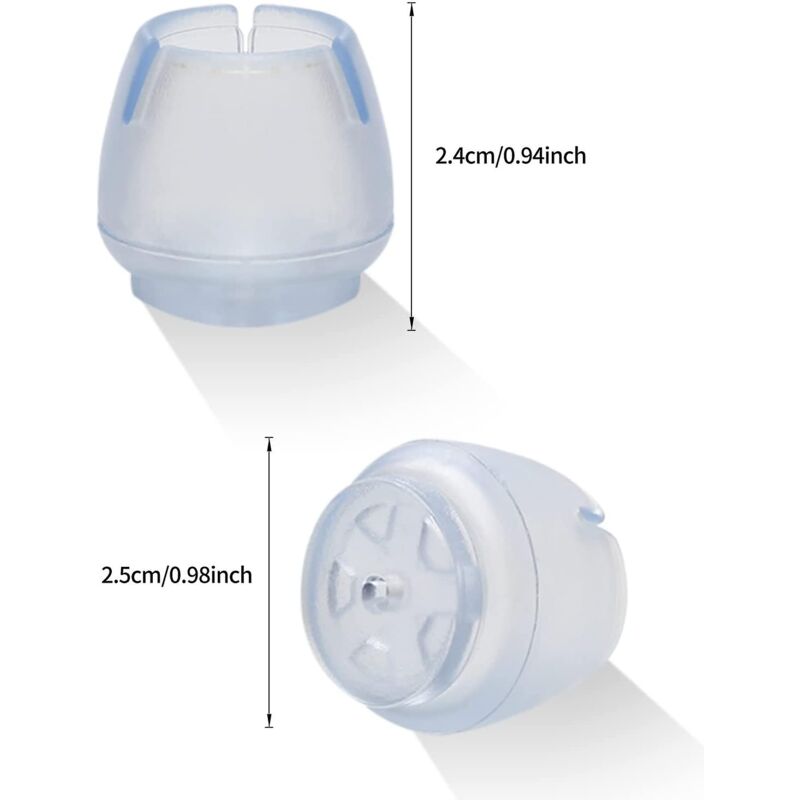 Ersandy - 24 Stück Stuhlkappe, Stuhlbeinschutz, Stuhlbeinkappe, runde Stuhlbeinkappe, verhindert Kratzgeräusche, für Tische, Stühle, Sofas und andere