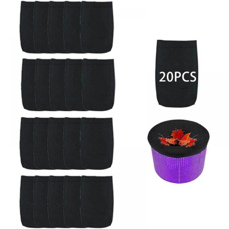 24 x 13 cm, 20 Stück Pool-Skimmer-Socken, Pool-Filter-Socken, Pool-Vorfilter, Oberflächenskimmer, Reinigung und Zubehör für Poolnetze,