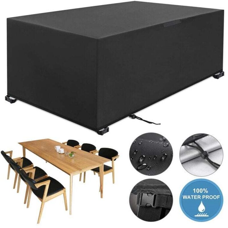 242 x 162 x 100 cm Gartenmöbel Abdeckung 210D Oxford Schutzhülle Gartenmöbel Abdeckung Gartentisch Abdeckung Wasserdicht Gartenmöbel Abdeckplane