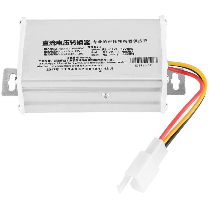 24–60 V Gleichstrom auf 12 V, 10 A, 120 W Konverteradapter für Elektroroller
