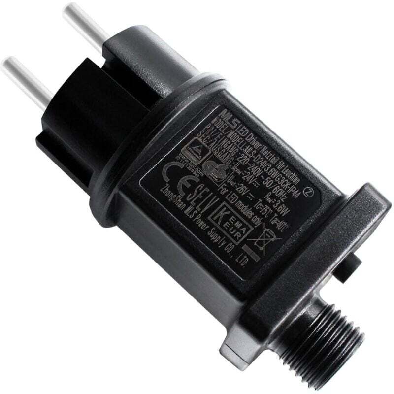 24V 3,6W LED-Treiber, Schutzklasse 2 IP44 Niederspannungs-Transformator-Ersatzadapter mit Speicherfunktion, wasserdicht für Weihnachtsbeleuchtung und