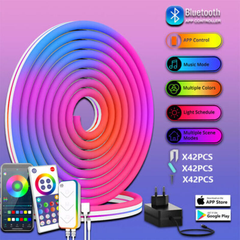 24V Neon Bluetooth Symphony RGBIC LED-Streifen (10 Meter, 960 LEDs) Neon-LED-Streifen, RGBIC-LED-Streifen mit WLAN-App-Steuerung, App-kompatibel, für