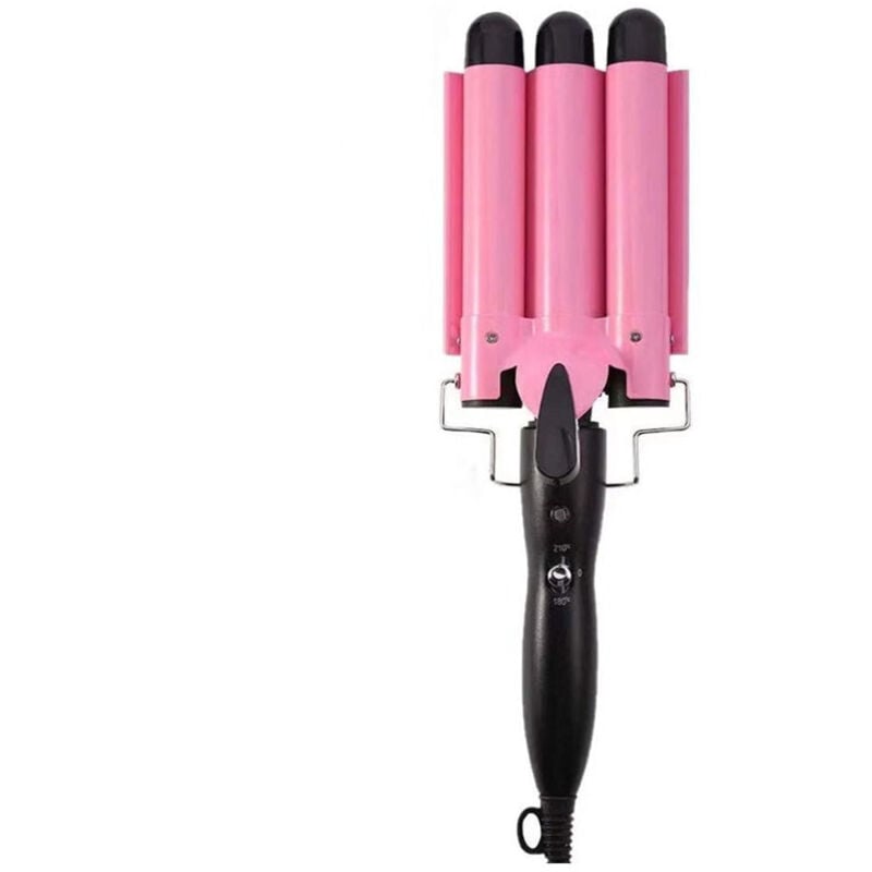 25 mm Lockenstab, 3-Zylinder-Lockenstab, 30 Sekunden schnelles Aufheizen, geeignet für langes, mittellanges und kurzes Haar