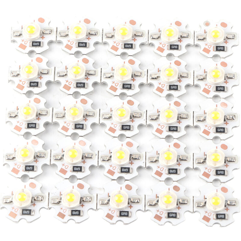 Eosnow 25pcs 5V LED -Chips 200 lm 1W Hochleistungslampenperlen für DIY -Beleuchtung.