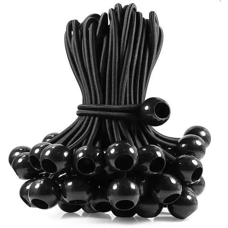 25 Stück elastische Bungee-Seile mit Kugel, Bungee-Seile, für Planen, Campingzelte, Markisen, Banner, Pavillons, Vorhänge, Verlängerungsgurt,