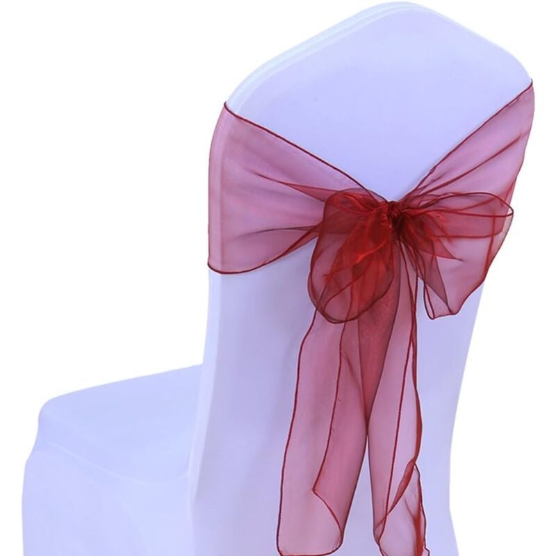 25 Stück Organza-Bänder, Schleifen für Stuhlhussen, Schleifen, Hochzeit, Zeremonie, Dekoration, Party, Event, Geburtstag, 17 x 275 cm, 22 Farben