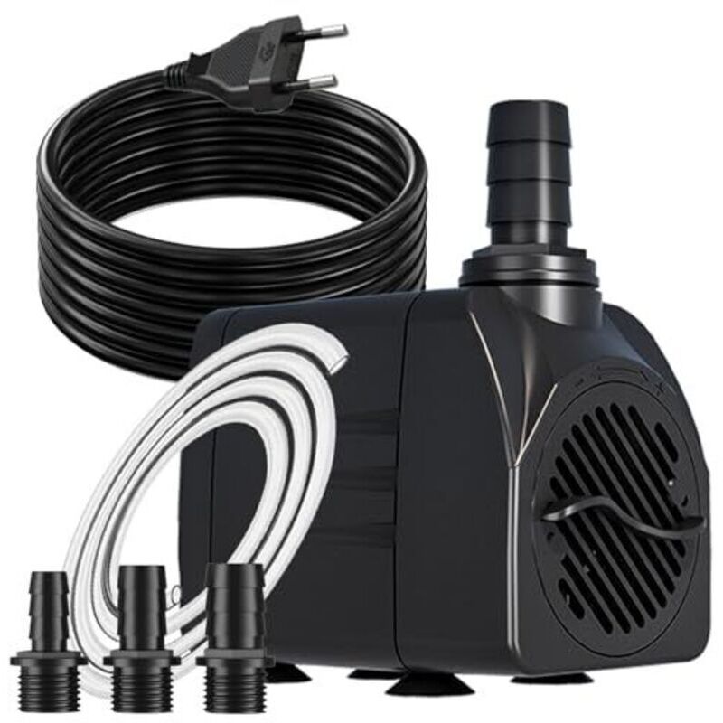 25-W-Springbrunnenpumpe (1500 l/h), Teichpumpe mit extra langem 3-m-Kabel, Überhitzungsschutz, ultraleise Aquariumpumpe, Wasserpumpen für