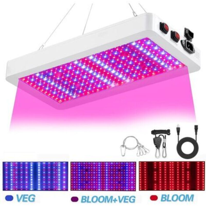 2500W/3500Lumen Pflanzenlicht, 312 LEDs Vollspektrum Pflanzenlampe, Drei Beleuchtungsmodi LED Wachstumslicht