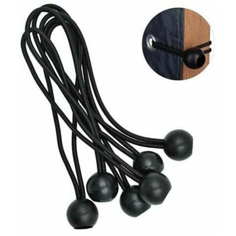 25er-Pack professionelle schwarze Gummibälle 195 mm für Zelte, Planen, Plakate. Planenspanner, Gummiband, Planenstütze, Planengummi, Gummispanner.