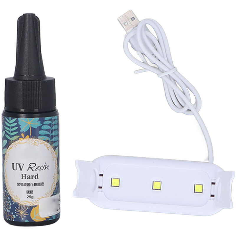 25g UV-Harz-Set mit Aushärtungslampe für Schmuckherstellung, Handyhüllen und DIY-Bastelarbeiten, Anfänger willkommen