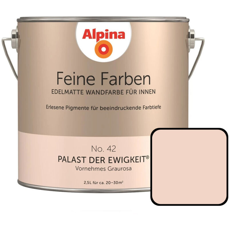 Alpina Feine Farben No. 42 Palast der Ewigkeit 2,5 L vornehmes graurosa edelmatt Wandfarbe