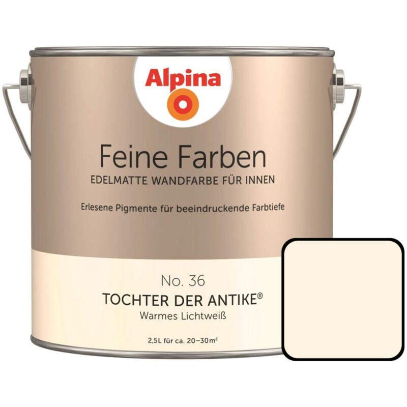 Feine Farben No. 36 Tochter der Antike 2,5 l warmes lichtweiß edelmatt Wandfarbe - Alpina