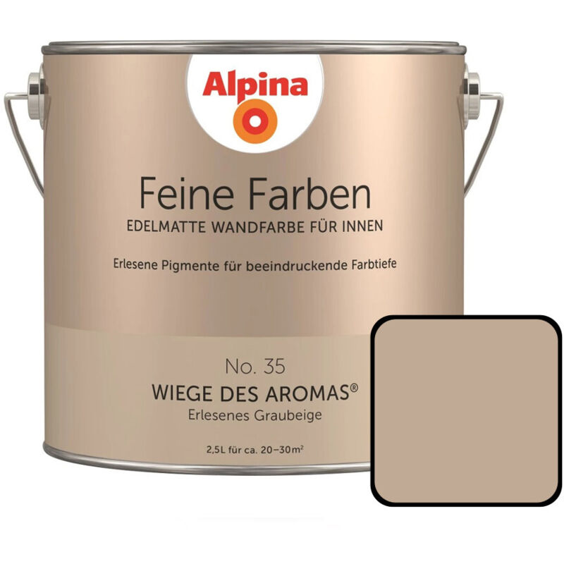 Feine Farben No. 35 Wiege des Aromas 2,5 l erlesenes graubeige edelmatt Wandfarbe - Alpina