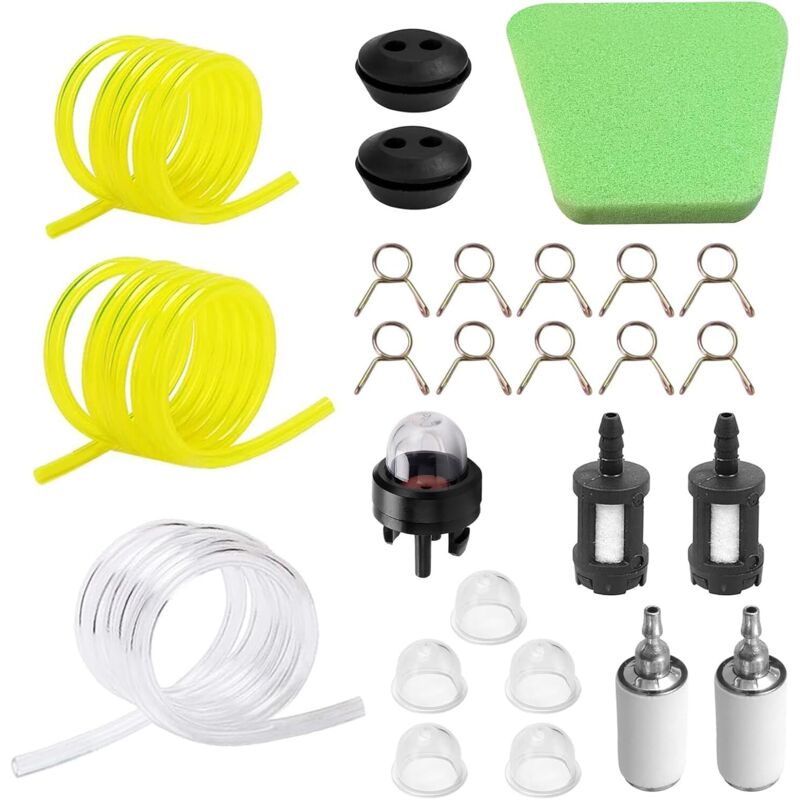 26-teiliges Kraftstoffschlauch-Set für Rasentrimmer, universelle Kraftstoffleitung für Rasentrimmer, Ersatzteile für Benzin-Rasentrimmer und kleine