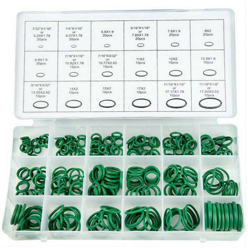 270 Stück HNBR-O-Ringe für Klimaanlagen, Autoreparaturwerkzeuge, Gummi-Klimaanlagen-Kältemittelring-Sets, Autozubehör