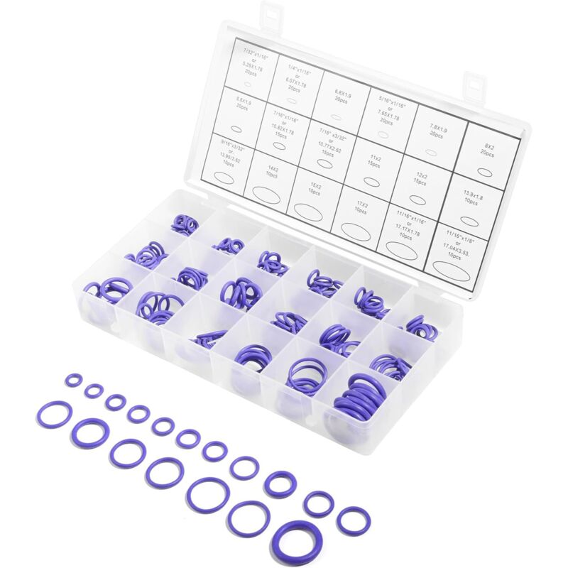 270 Stück Kfz-Klimaanlagendichtungen, Gummi-O-Ringe, O-Ringe, O-Ringe, Gummischlauchdichtungen, geeignet für die Reparatur von Kfz-Klimaanlagenkanälen