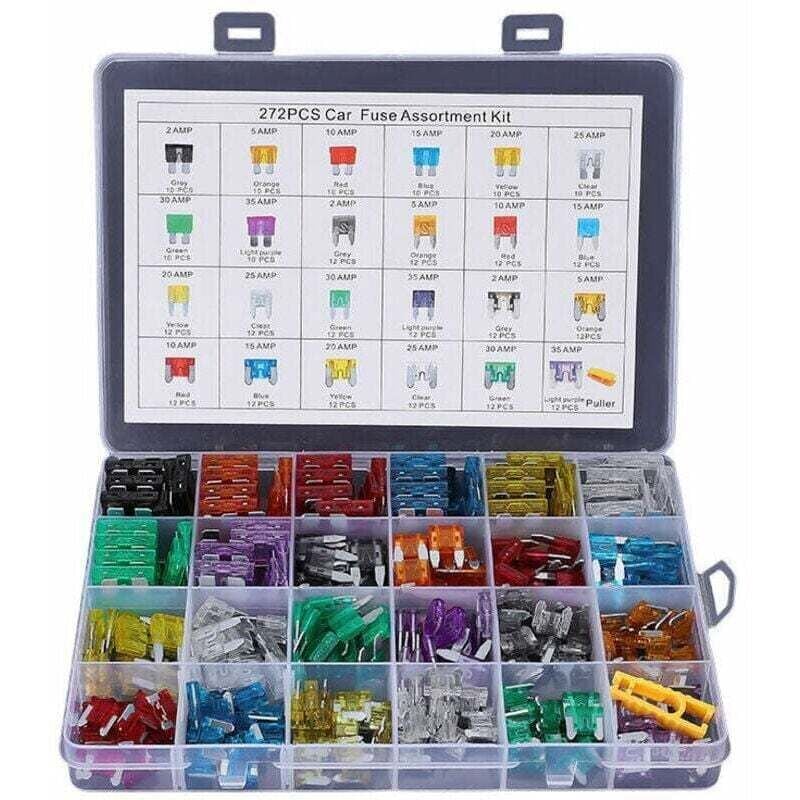 272-teiliges Kfz-Flachsicherungs-Sortiment, Kfz-Sicherungen – Standard, Mini und Mini-Flachsicherungen