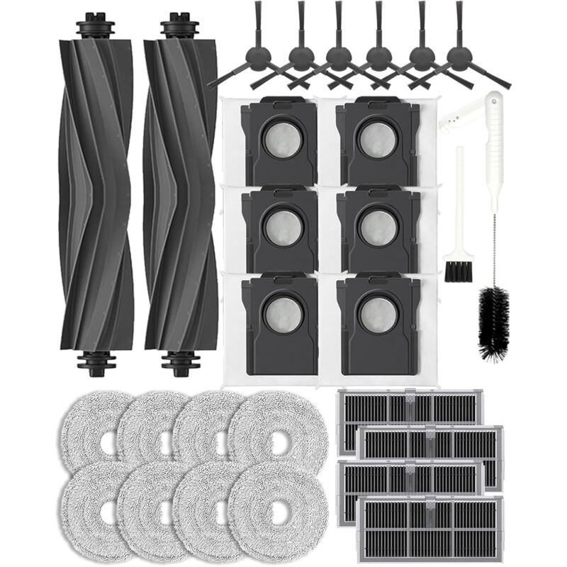 28-teiliges Ersatzteilset für Dreame L40s Ultra AE/CE/L10s Pro Ultra Heat/X30 Ultra/Mova E30 Ultra/L10s Ultra Gen 2, Zubehör: 2 Hauptbürsten, 4
